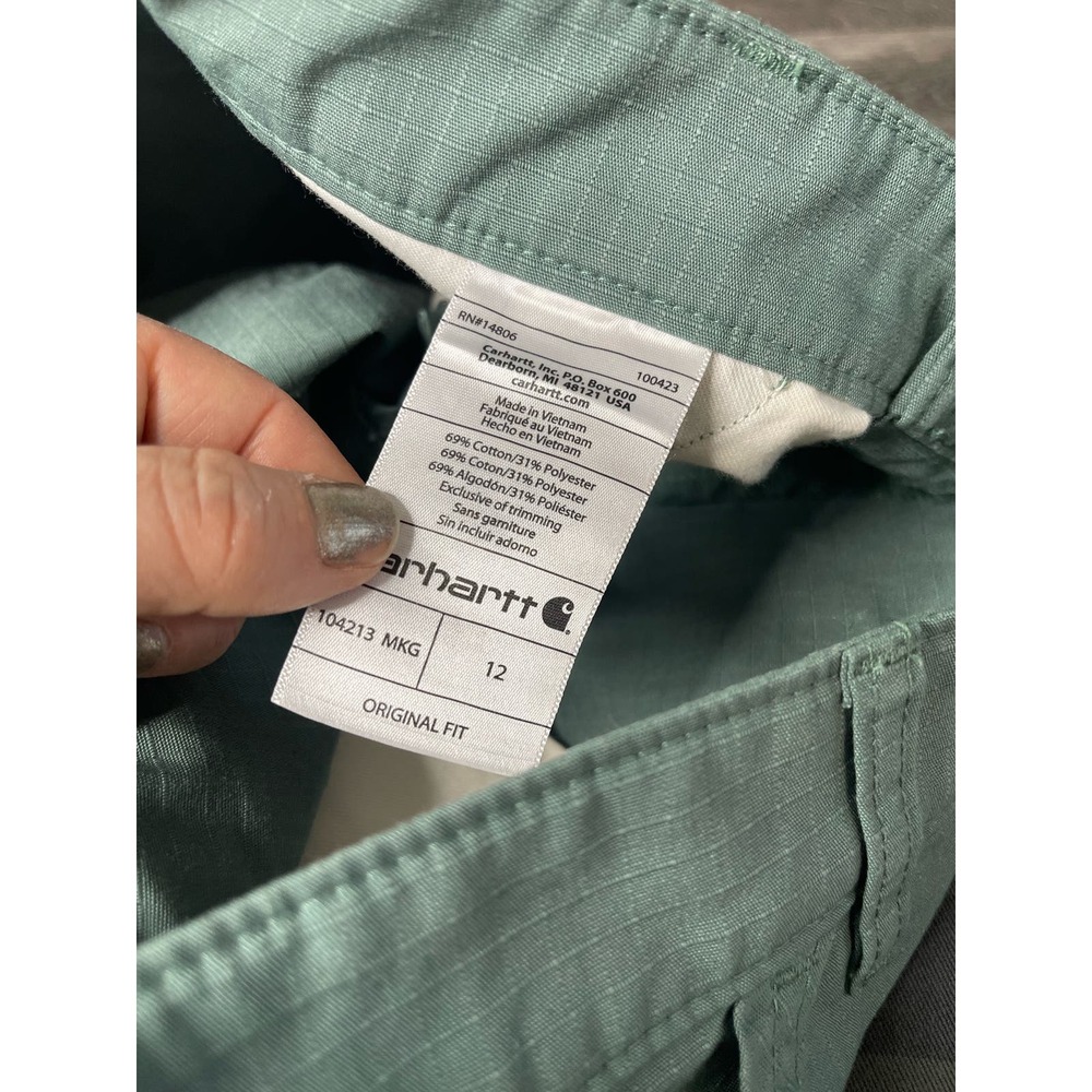 Carhartt Women's Green Work Shorts - Picture 4 of 7